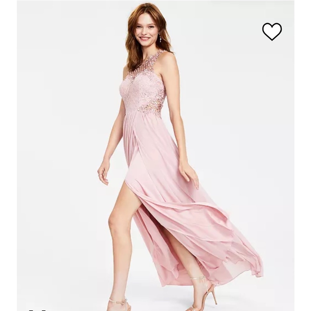 City Studio Embellished Illusion Tulip Gown